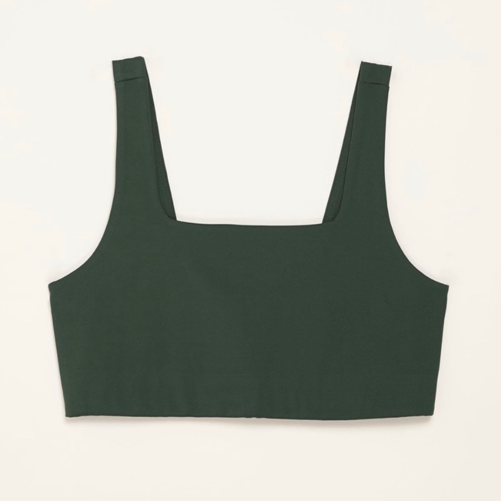Girlfriend Collective Tommy Crop Top Bra Moss